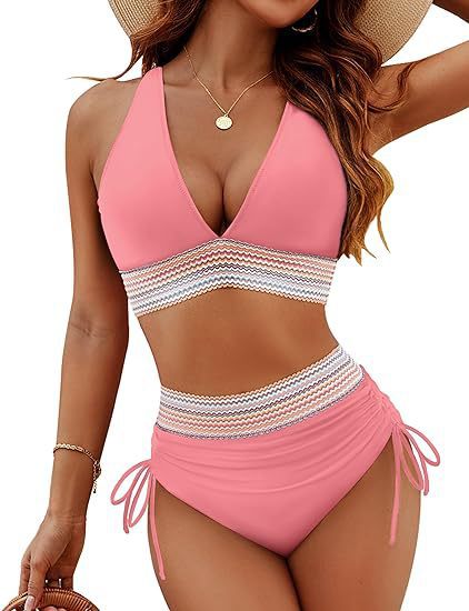 💖2025 Summer Sale 49% OFF👙High Waisted Tummy Control Color Block Bikini Sets