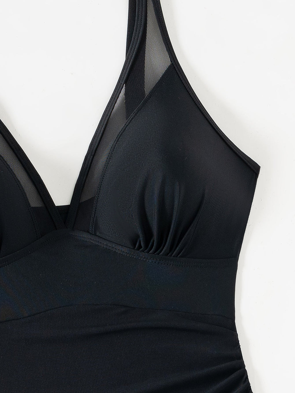 💥Last Day Special Sale 49% OFF💃 Women's Contrast Mesh Ruched One-piece Swimsuit