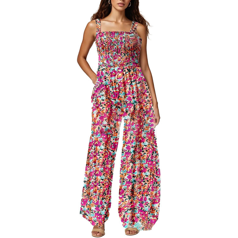 🏖️Summer Hot Sale 50% OFF🌼Women’s Casual Print Sleeveless Overalls Jumpsuits